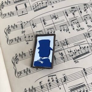 Handmade Vinyl Print Silhouette Mirror Brooch